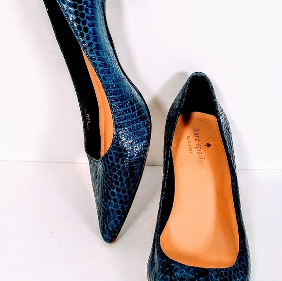 Gorgeous blue leather Kate Spade mini heels! - Picture 4 of 8